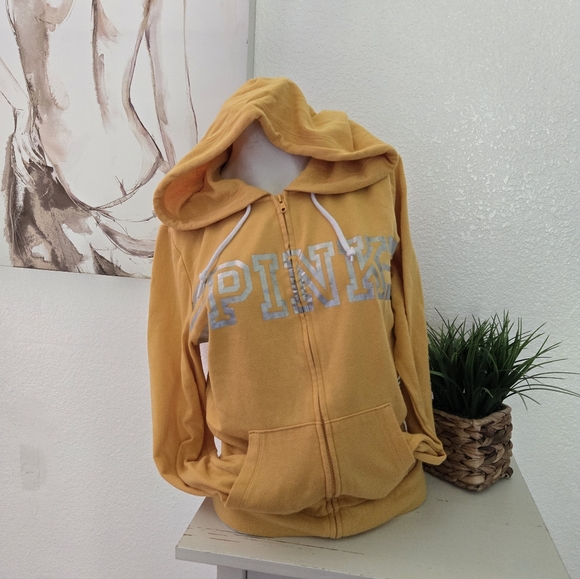Pink Victoria's Secret Zip Up Hoodie Size Large - Picture 1 of 5